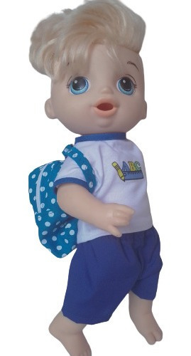 Kit Escolar Uniforme+mochila+caderninho P. Boneco Baby Alive