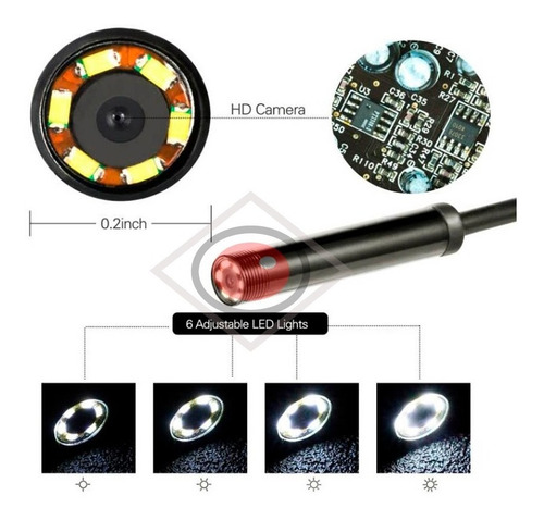 Camara Endoscopica Hd 3 Mts Luz Led Android - Redvision