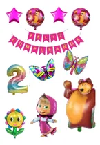Comprar Combo 1 -globos Festejo Masha Cortina Banderín Numero