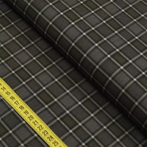 Tricoline - Coleção TARTAN - Xadrez Diagonal Marrom Castor - 0,50m X 1,50m