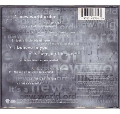 Cd Curtis Mayfield - New World Order (Usado)