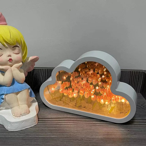 Luz De Noche Para Dormitorio Con Espejo De Tulipán En Forma