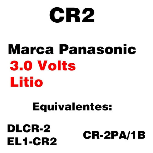 Cr2 Panasonic No Recargable Cr2 Litio 3v - 3 Piezas
