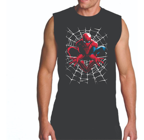 Playera Sin Manga - Spiderman Telarañas Spider Man Avengers 