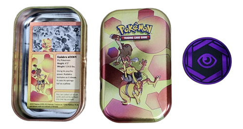 Tarjeta Pokemon Kadabra 151 Con Lata Abierta Y Moneda