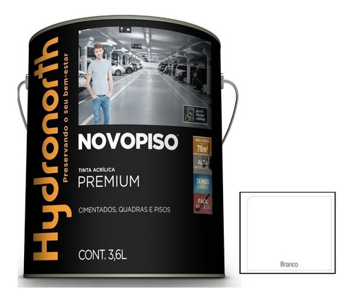 Tinta Acrílica Premium Novopiso Hydronorth 3,6lt - Cores Cor Branco