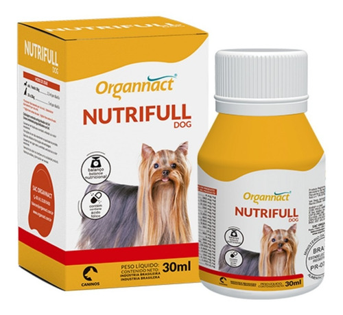 Suplemento Vitamínico Para Cães Nutrifull Dog 30ml Organnact