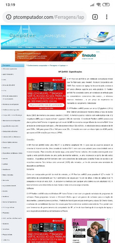 Notebook Hp Pavilion Ze4900 Para Colecionador Sem Carregador (Usado)