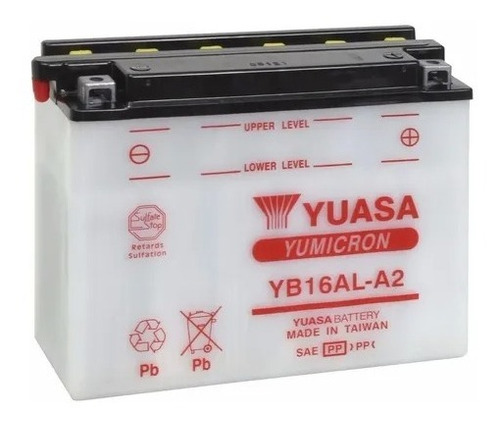 Bateria Motos Yuasa Yb16al-a2 12v 16ah Vzh Srl