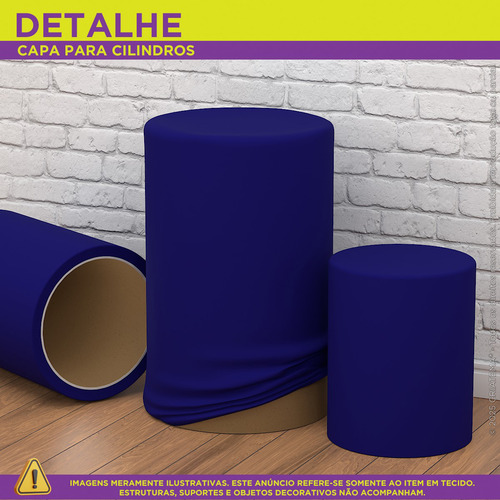 Trio Capas De Cilindro Sublimado Liso Azul Veste Fácil Em Tecido