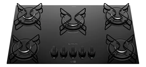 Cooktop 5 Bocas A Gás Atlas Agile Up Mega Chama Preto 127/220V