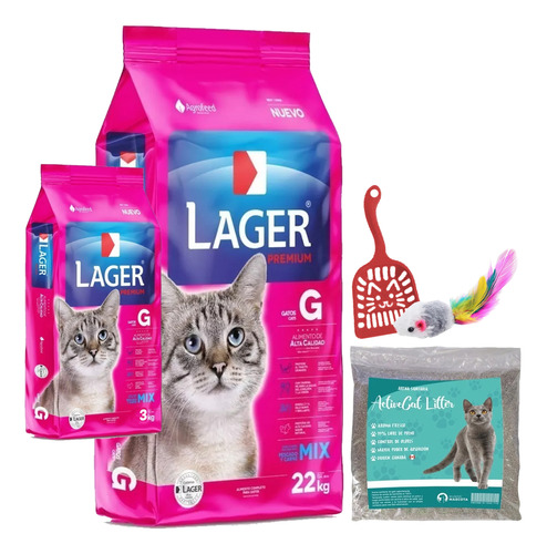 Comida De Gato Lager 22 Kg + Envío Gratis / Mundo Mascota