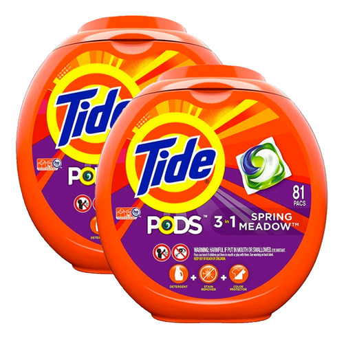 Pack 02 Tide Detergente Capsulas 81 Pods Cada Uno