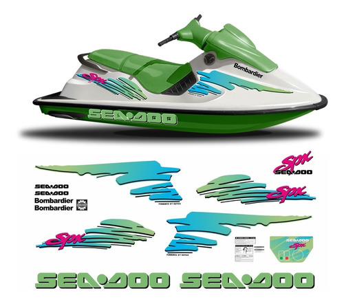 Kit Adesivos Emblema Seadoo Sea Doo Spx 1994 Jetski Sd50