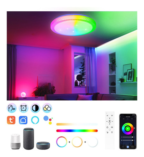 Lámparas De Techo Decorativa Para Sala Inteligente Alexa Rgb