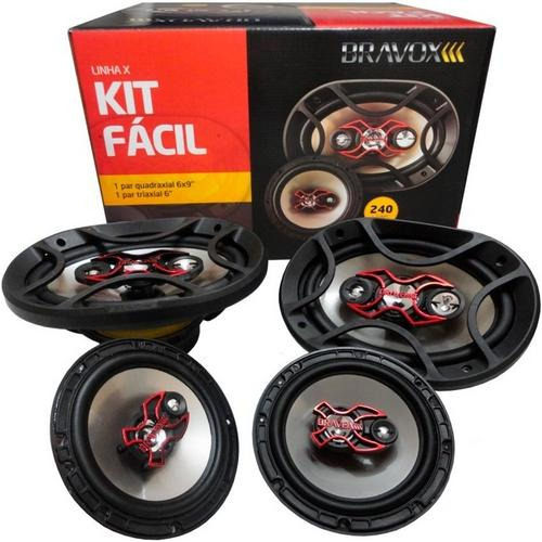 Alto Falante Bravox Kit Fácil 6x9 + 6 B3x60x 140w