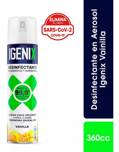 Igenix Desinfectante En Aerosol Vainilla 360cc