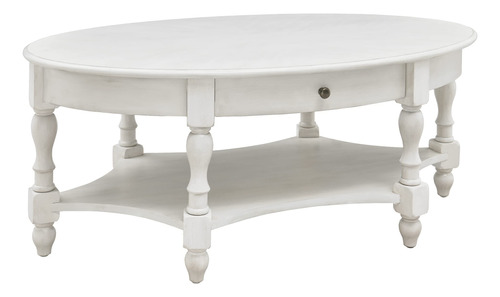 Mesa De Centro Ovalada De Madera Con Almacenamiento 114cm X