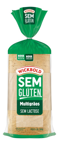 Pão de Forma Multigrãos sem Glúten Zero Lactose Wickbold Pacote 300g