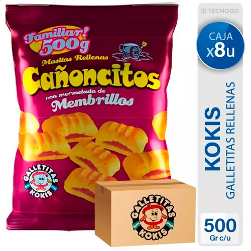 Caja Galletitas Kokis Cañoncitos De Membrillo Dulce Rellenos