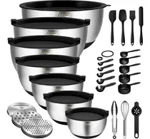 Comprar Wildone Tazones De Mezcla Con Tapas Herméticas, 27 Piezas...