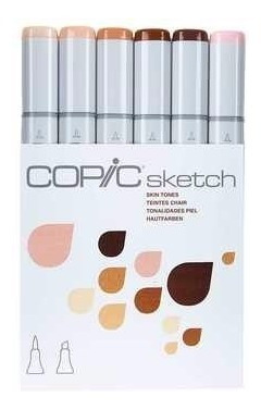Copic Markers 6-piece Sketch Set, Skin Tones