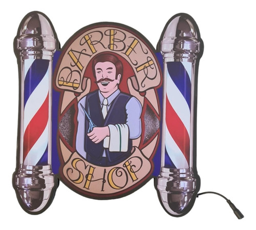 Luminoso Led Placa Barber Shop 2 Barber Pole Mod. 07 