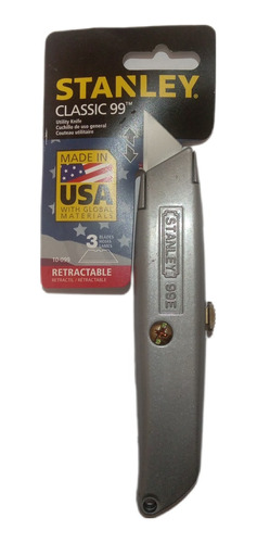 Exacto Retractil Stanley Con 3 Cuchillas Dobles Original Usa