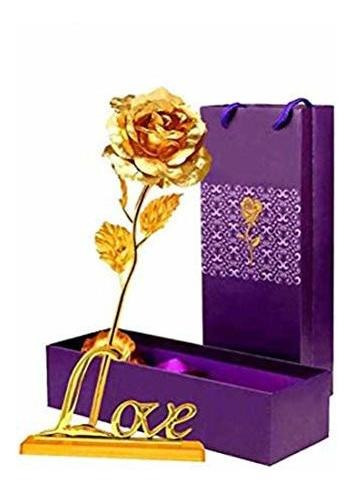 Regalos De Novia Lomiro Flor De Rosa De Papel De Oro De 24 K