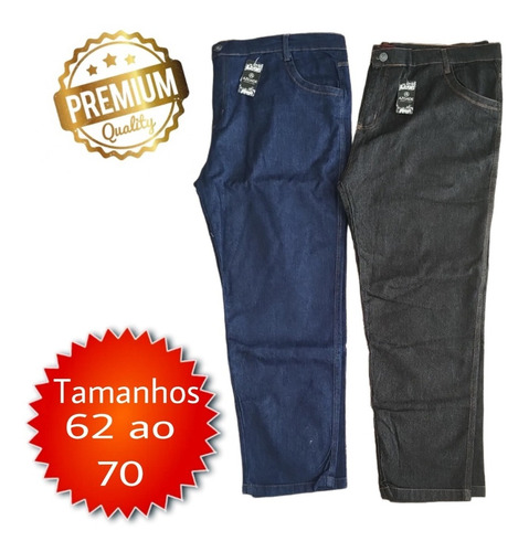 Calça Jeans Com Lycra Masculina Plus Size Até Nº 70