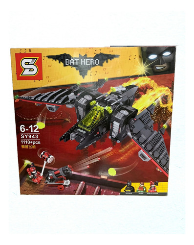 Bloco De Montar Bat Hero Sy943 Batwing 1110pçs + 3 Figures
