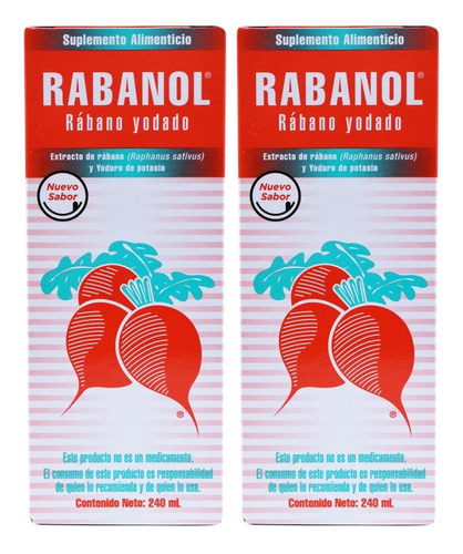Jarabe De Rábano Yodado Original Rabanol Tos (2 Piezas)