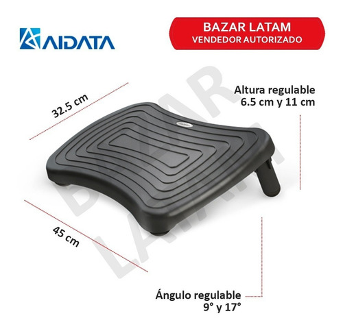 Imagen 2 de 8 de Reposa Apoya Pies Oficina Escritorio Pc Ergonomico Altura