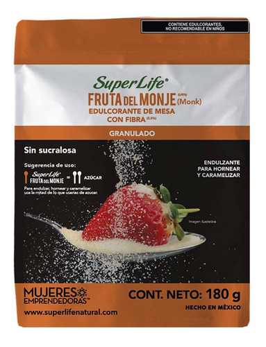 Endulzante Super Life Fruta Del Monje Granulado 180g