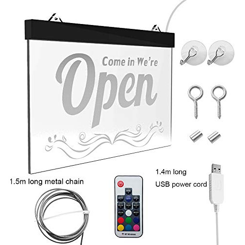 Tablero De Luz De Letrero De Neón Led Abierto Control ...