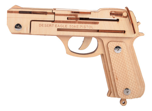 Rompecabezas De Madera 3d Con Banda Elástica, Pistola, Jugue