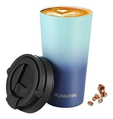 Funkrin Insulated Coffee Mug Tumbler Con Lid Y Straw, Vxmgp