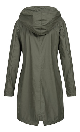 Chaqueta Impermeable C Para Mujer, Color Liso, Talla Grande,