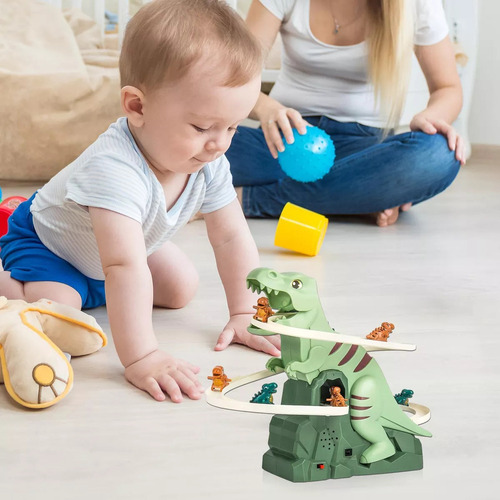 Juego De Pista De Dinosaurios Eléctricos