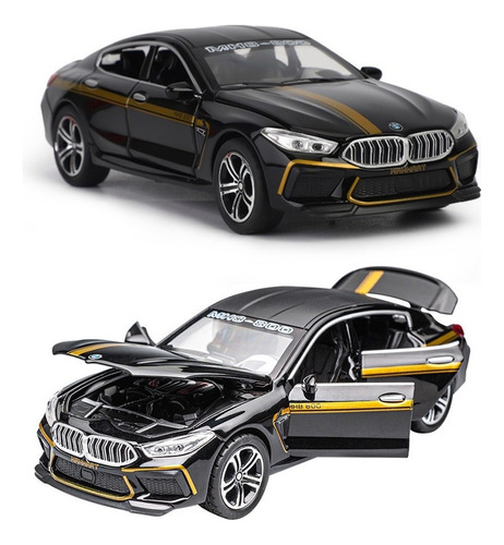 Bmw M8 Manhart Miniatura Metal Autos Con Luz Y Sonido 1/32