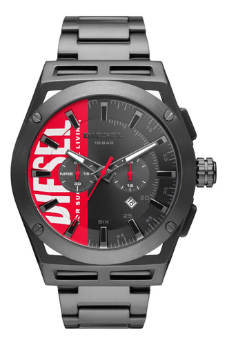 Diesel Mens 48mm Timeframe Cuarzo Reloj Cronógrafo De Acero 