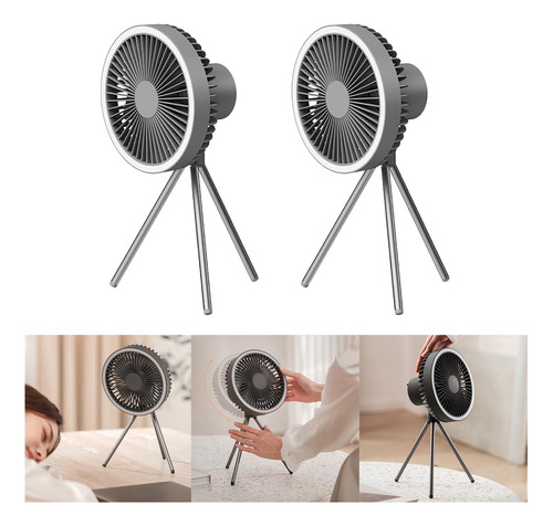 2x Ventilador De Mesa Trípode Multifuncional Con Ventilador