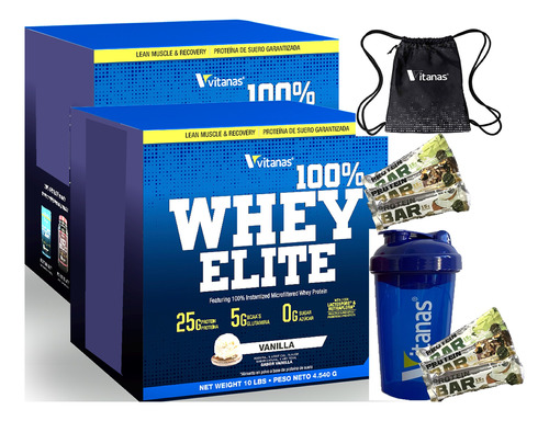 100% Whey Elite - 20 Libras (dos Cajas) De Vitanas