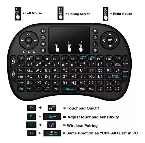 Mini Teclado Inalambrico Con Mouse Touchpad