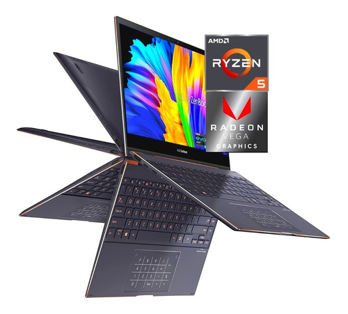 Imagen 5 de 10 de Notebook Asus ZenBook 14 UM425QA pine gray 14", AMD Ryzen 5 4500U 8GB de RAM 512GB SSD, AMD Radeon RX Vega 6 (Ryzen 4000/5000) 1920x1080px Windows 11 Home