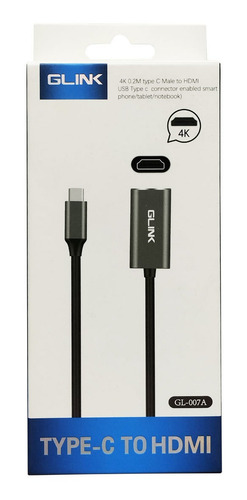 Adaptador Usb Tipo C A Hdmi 4k Full Hd Gl-007a Glink