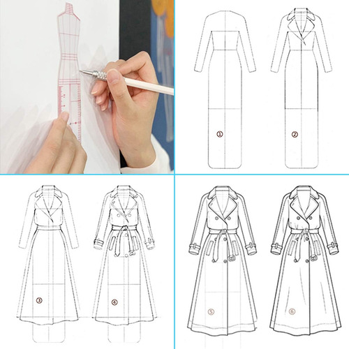Modelos 4 Reglas De Ilustración De Moda, Regla De Plantillas