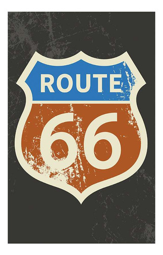 Vinilo 30x45cm Vehiculos Ruta 66 Route Cartel Retro