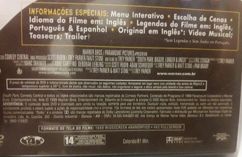 Imagem 3 de 4 de Dvd - South Park: Maior, Melhor E Sem Cortes