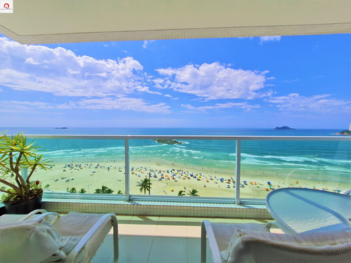 Imagem 1 de 17 de Apartamento À Venda Na Praia Das Pitangueiras, Guarujá-sp, Frente Para O Mar, 4 Dormitórios, Sala 3 Ambientes, Sacada, Vista Panorâmica Para O Mar - Ap05614 - 69008280